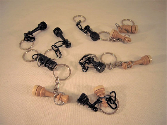 Chess Pieces Keychains Vintage 1980's Era Chess Pieces 